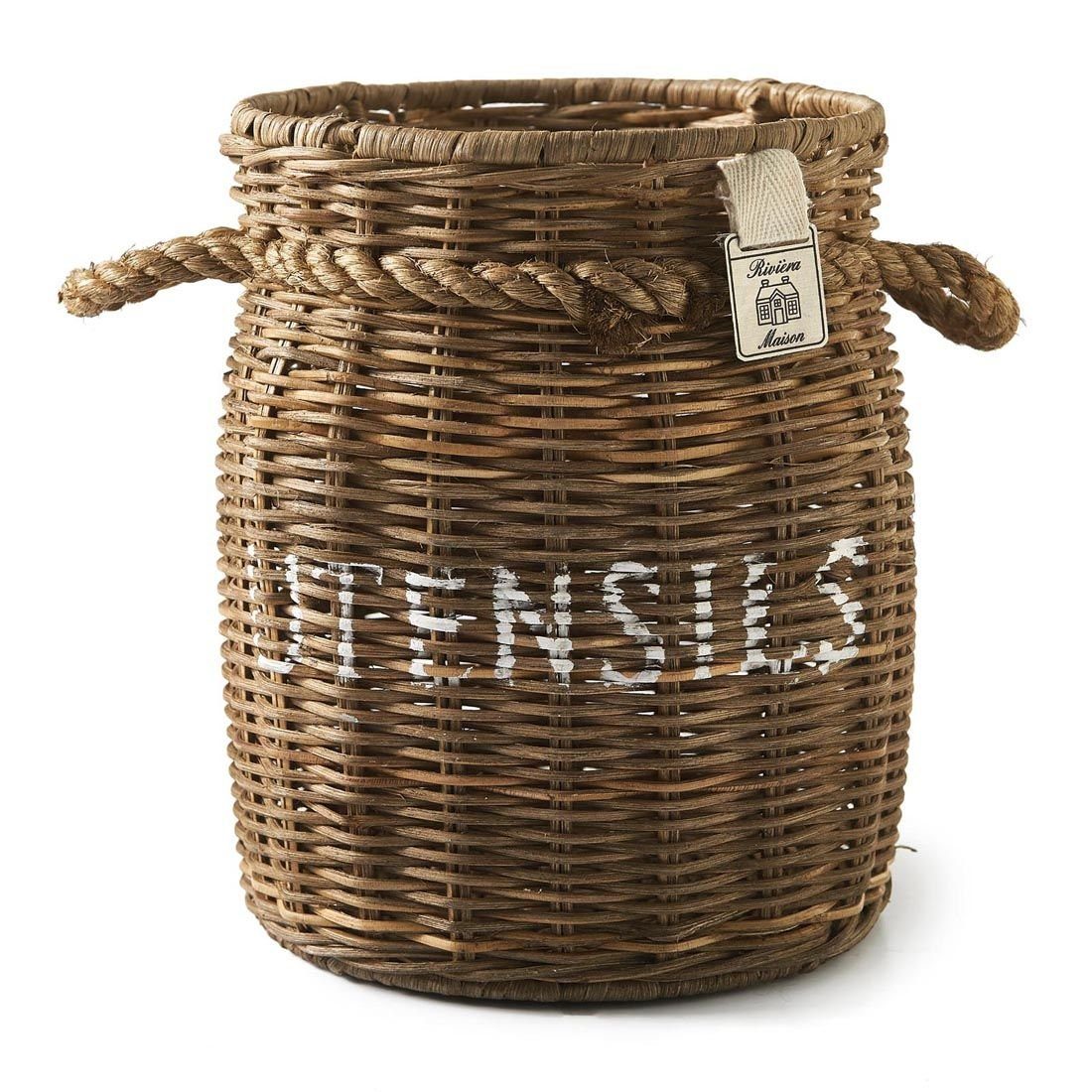 Rivièra Maison Aufbewahrungskorb Rivièra Maison Rustic Rattan Utensils Pot