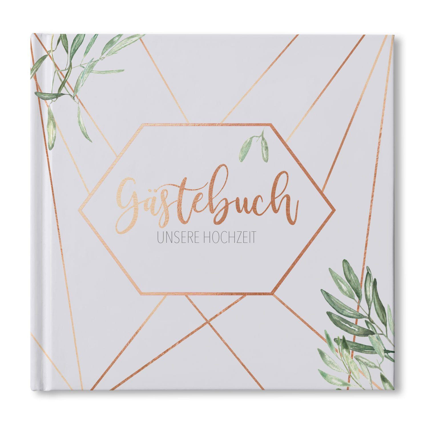 bigdaygraphix Notizbuch Gästebuch ohne Fragen Quadratisch - Copper & Green