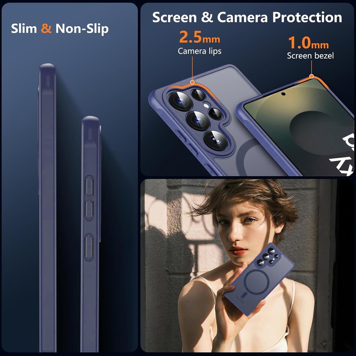 CoolGadget Handyhülle Magnet-Hülle für Samsung Galaxy S25 Ultra Schutzhülle magnetisch 6,9 Zoll, Hülle Matt Stoßfest kompatibel mit QI-Laden Zubehör Kameraschutz Case