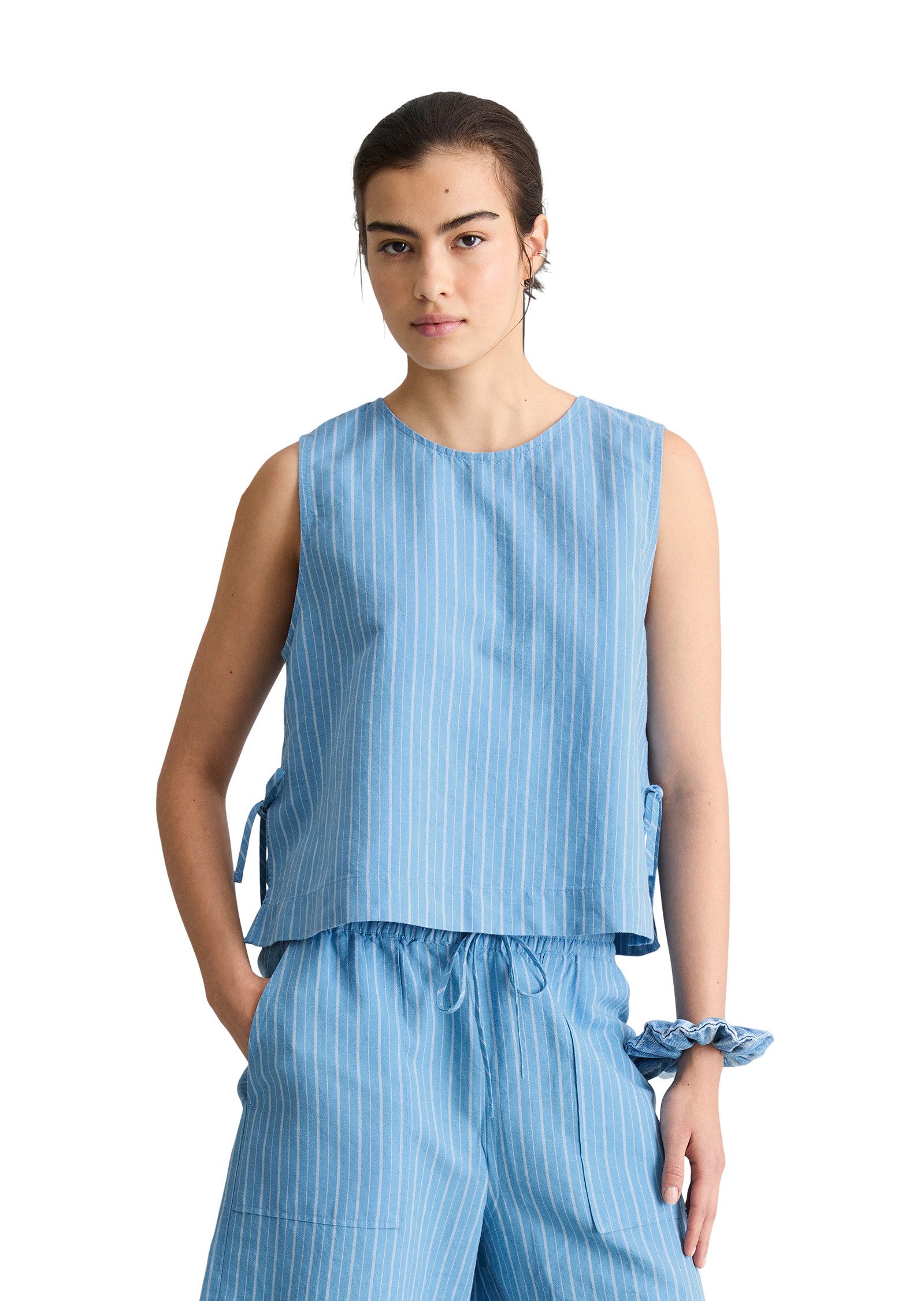 Marc O'Polo DENIM Blusentop aus Leinen-Baumwolle-Mix