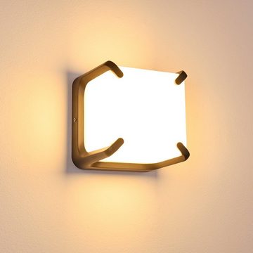 hofstein Außen-Wandleuchte »Nogarè« LED Außenwandlampe aus Aluguss in Anthrazit, 3000 Kelvin, Außenleuchte m. 11 Watt, mit tollem Lichteffekt für Terrasse, IP54