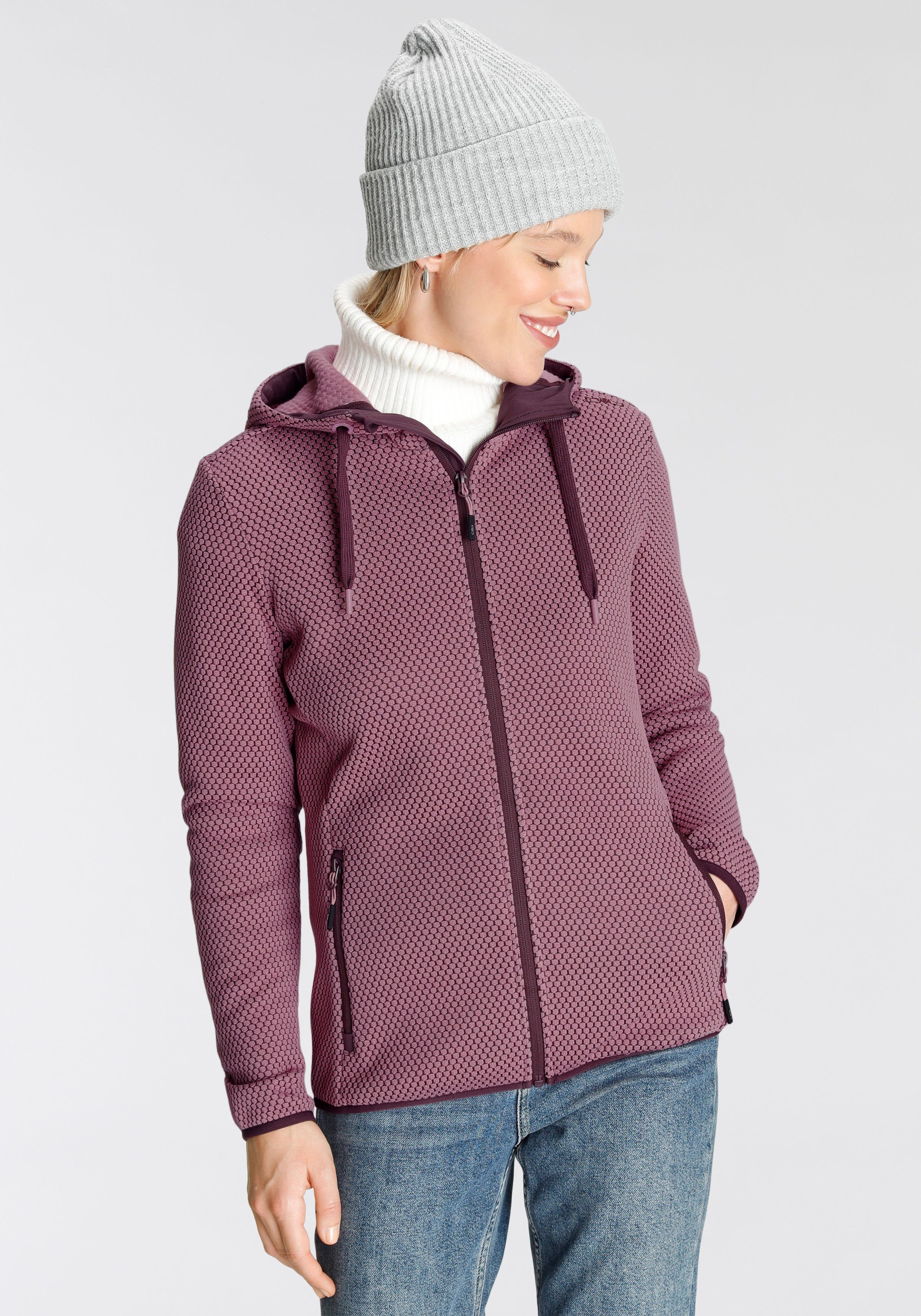 bordeaux Strickfleecejacke & Windabweisend Atmungsaktiv CMP