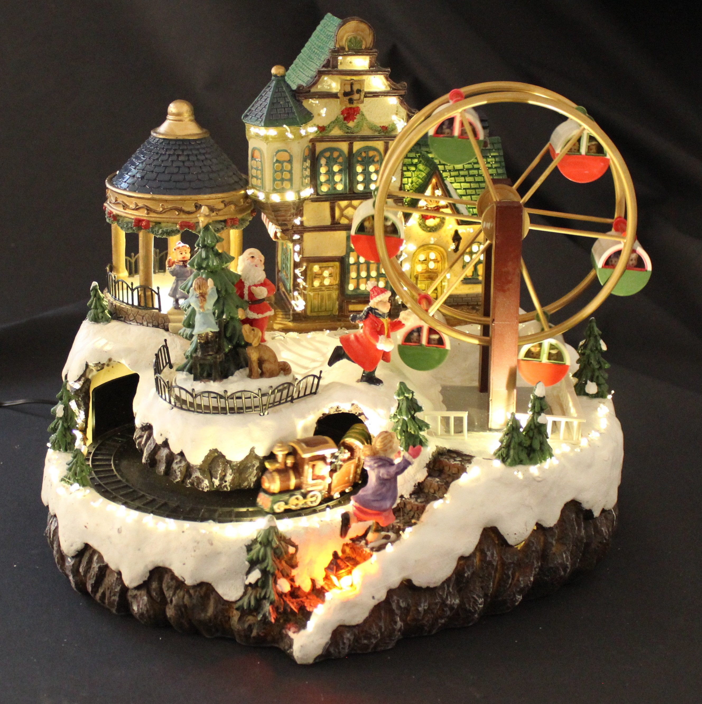 G.Wurm GmbH Weihnachtsszene Weihnachtliche Winterszene mit Zug, Riesenrad, Licht und Musik