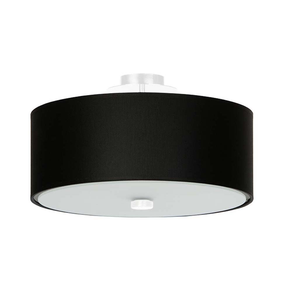 etc-shop Deckenstrahler, Leuchtmittel nicht inklusive, Deckenleuchte Deckenlampe Schwarz Weiß Glas Stoff L 36 cm Wohnzimmer