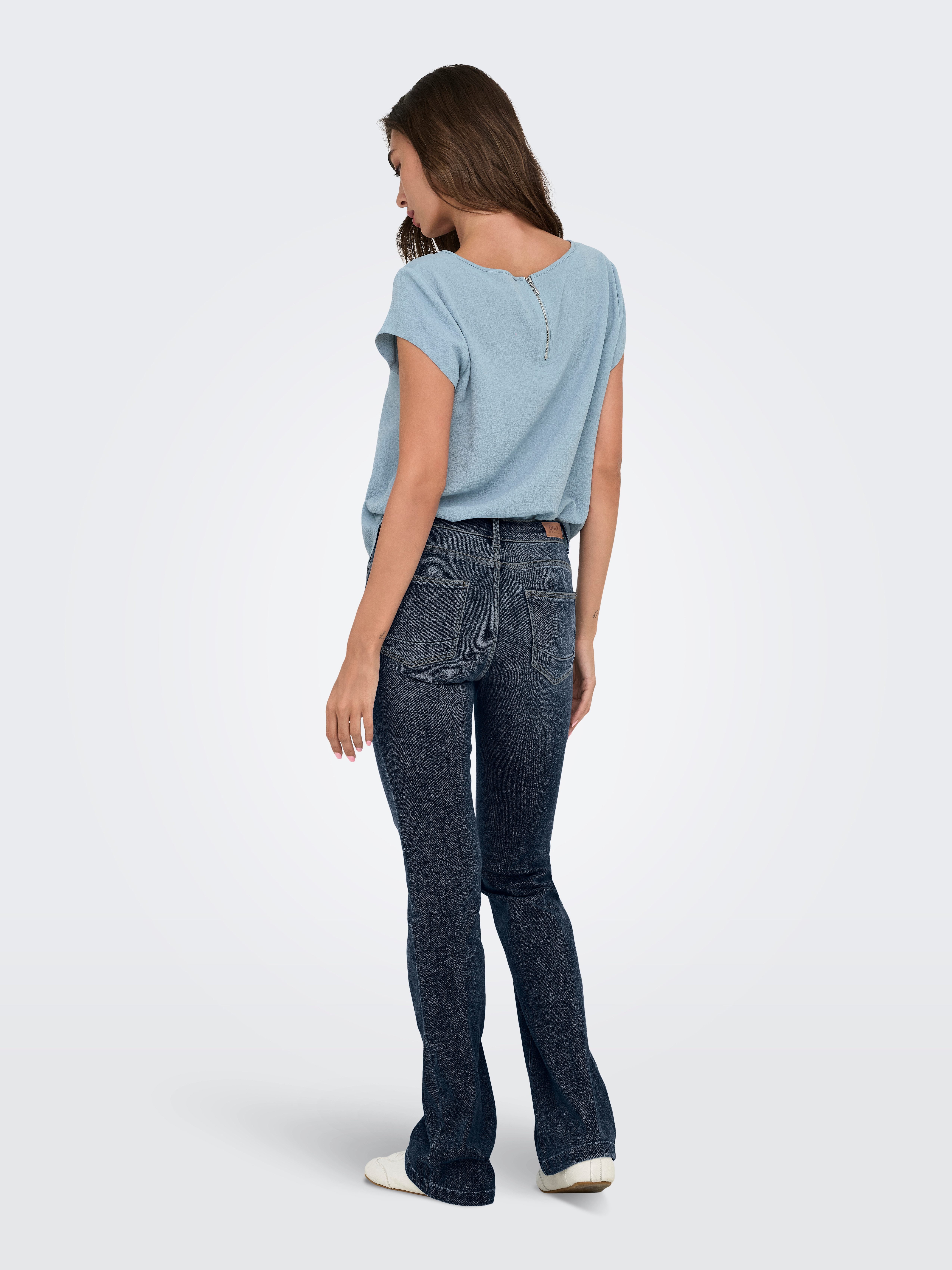 ONLY Bootcut-Jeans ONLPOWER MID WAIST PUSH UP FLARED DNM elastischer Denim – Bild 4 von 4
