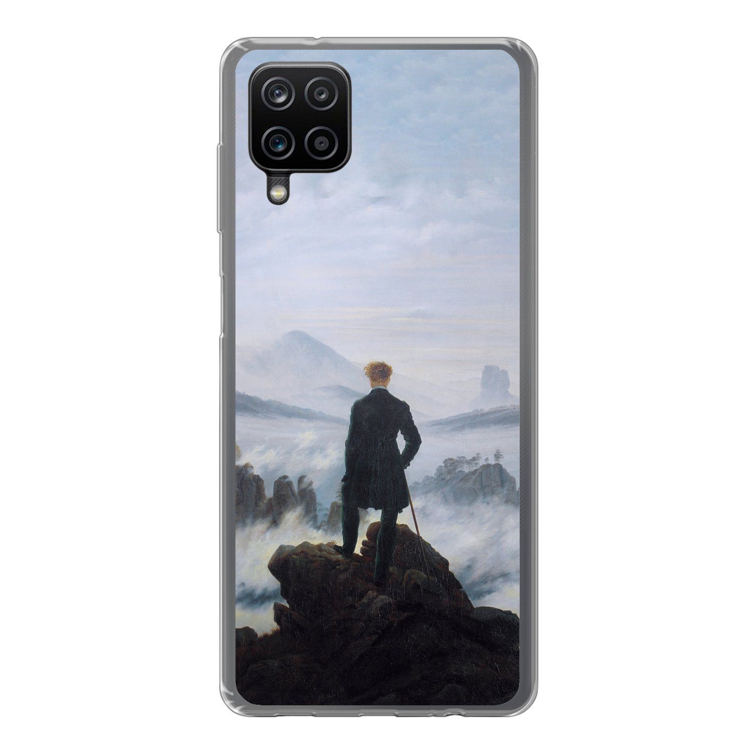 MuchoWow Handyhülle für Samsung Galaxy A12 Der Wanderer über dem Nebelmeer - Caspar David, Smartphone-Bumper, Print, Handy Schutzhülle Dünn