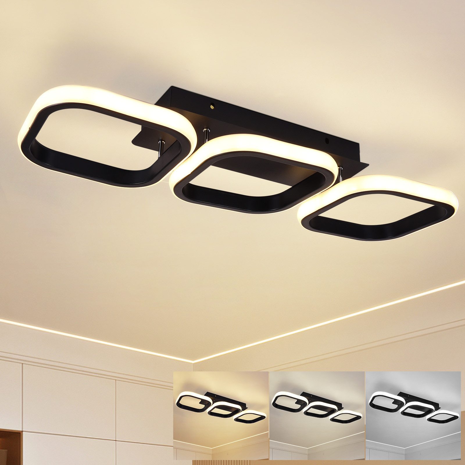 BlingBin LED Deckenleuchte LED Deckenleuchte Schwarz günstig online kaufen