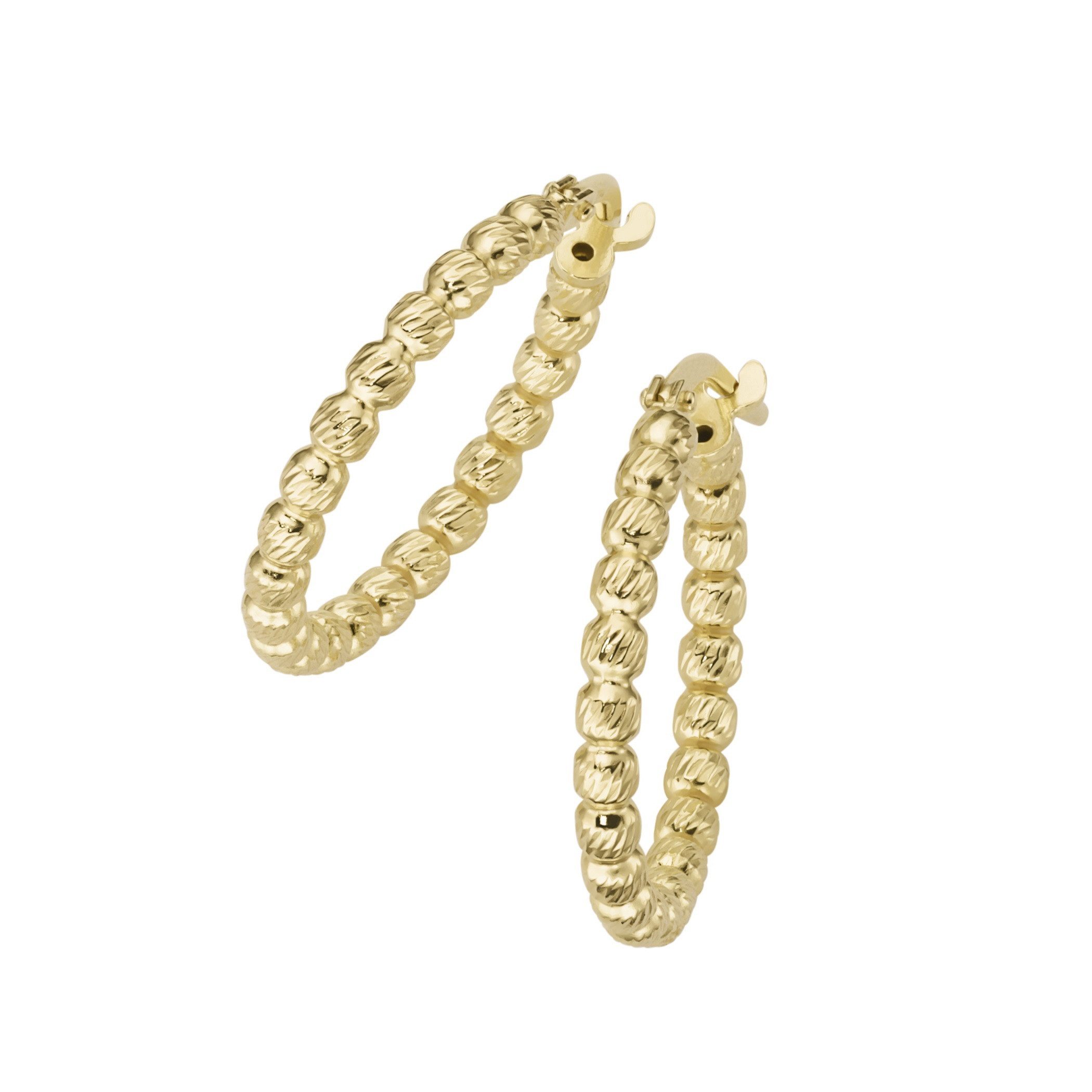 Smart Jewel Paar Creolen mit diamantierter Oberfläche, Silber 925 günstig online kaufen