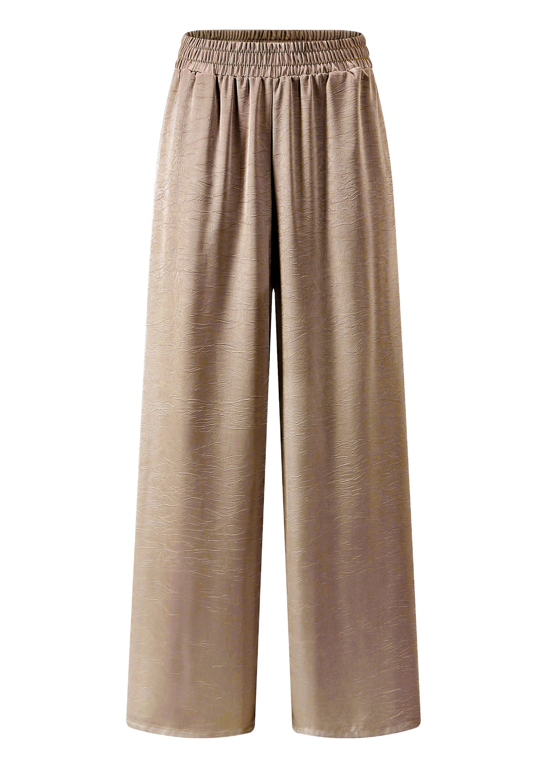 SASSYCLASSY Stoffhose Fließende Satin Stoffhose Damen günstig online kaufen