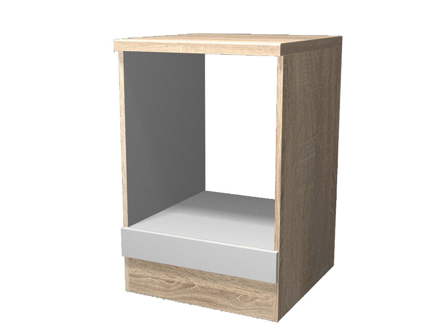 Flex-Well Herdumbauschrank Herdumbauschrank - 60 cm breit - Hochglanz Weiß Sonoma Eiche Valencia