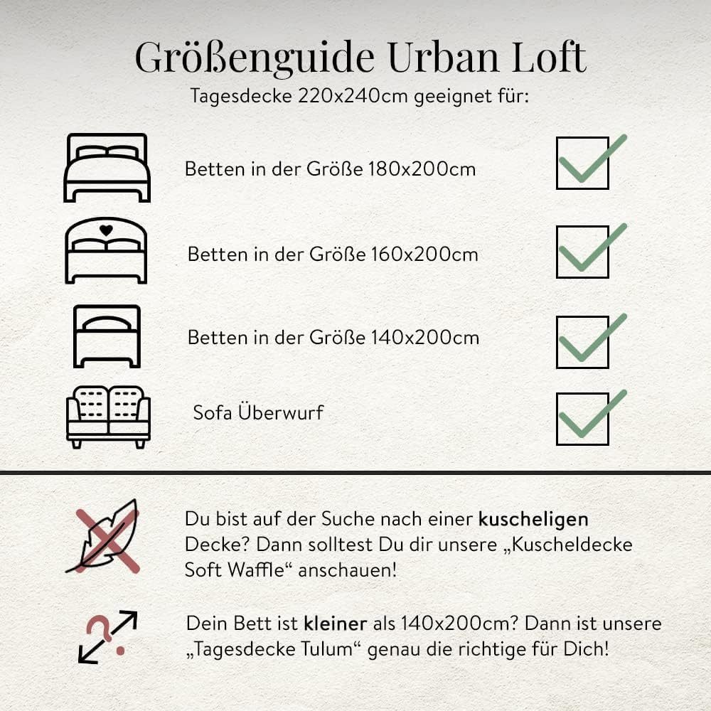 BOHORIA Tagesdecke Tagesdecke Santorini Sepia 220x240 cm Waffeloptik Überwu günstig online kaufen