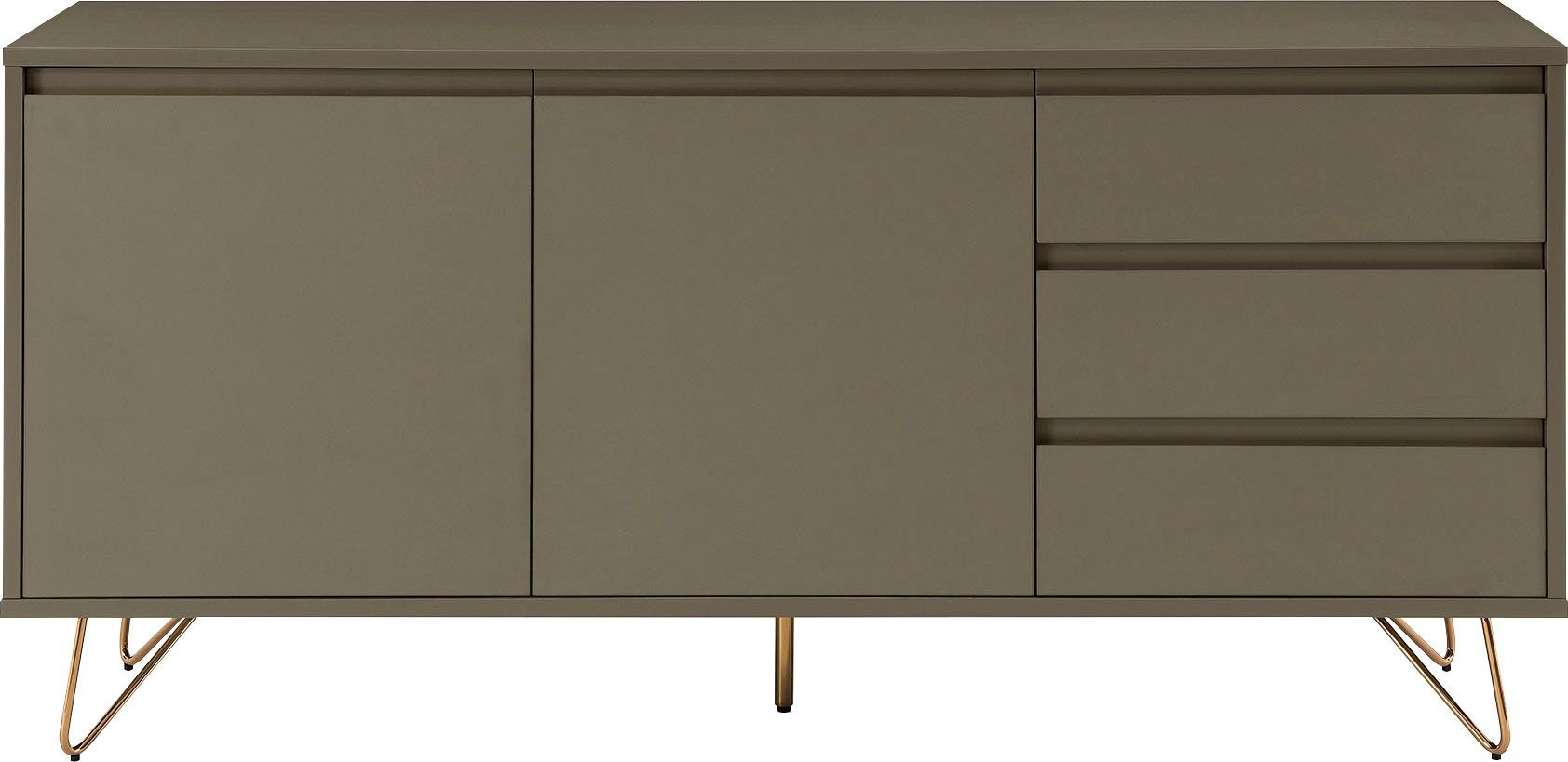 SalesFever Sideboard Bolton Zeitlose Kommode für stilvolle Ordnung, Kommode mit Hairpin Beinen, Breite 150 cm