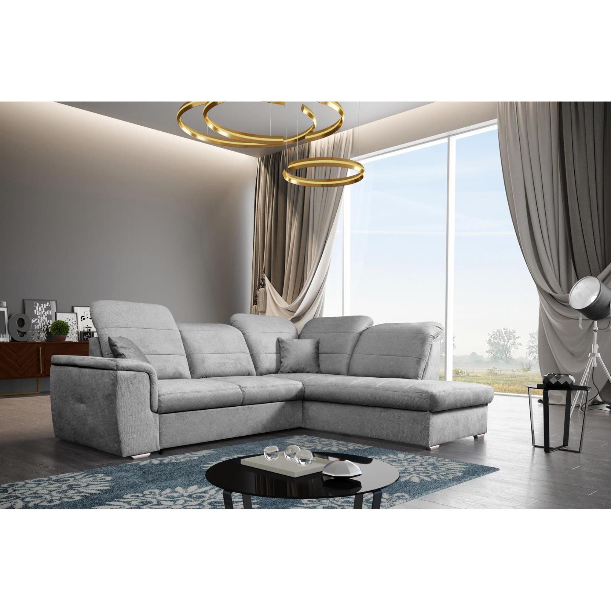 Beautysofa Ecksofa mit Schlaffunktion BERGAMO L, fünf mehrfach verstellbare günstig online kaufen