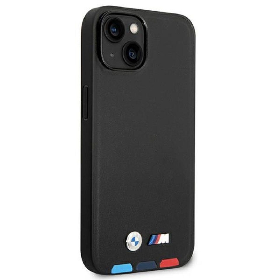 BMW Handyhülle Case iPhone 14 Kunstleder Tricolor schwarz Logo 6,1 Zoll, Kantenschutz
