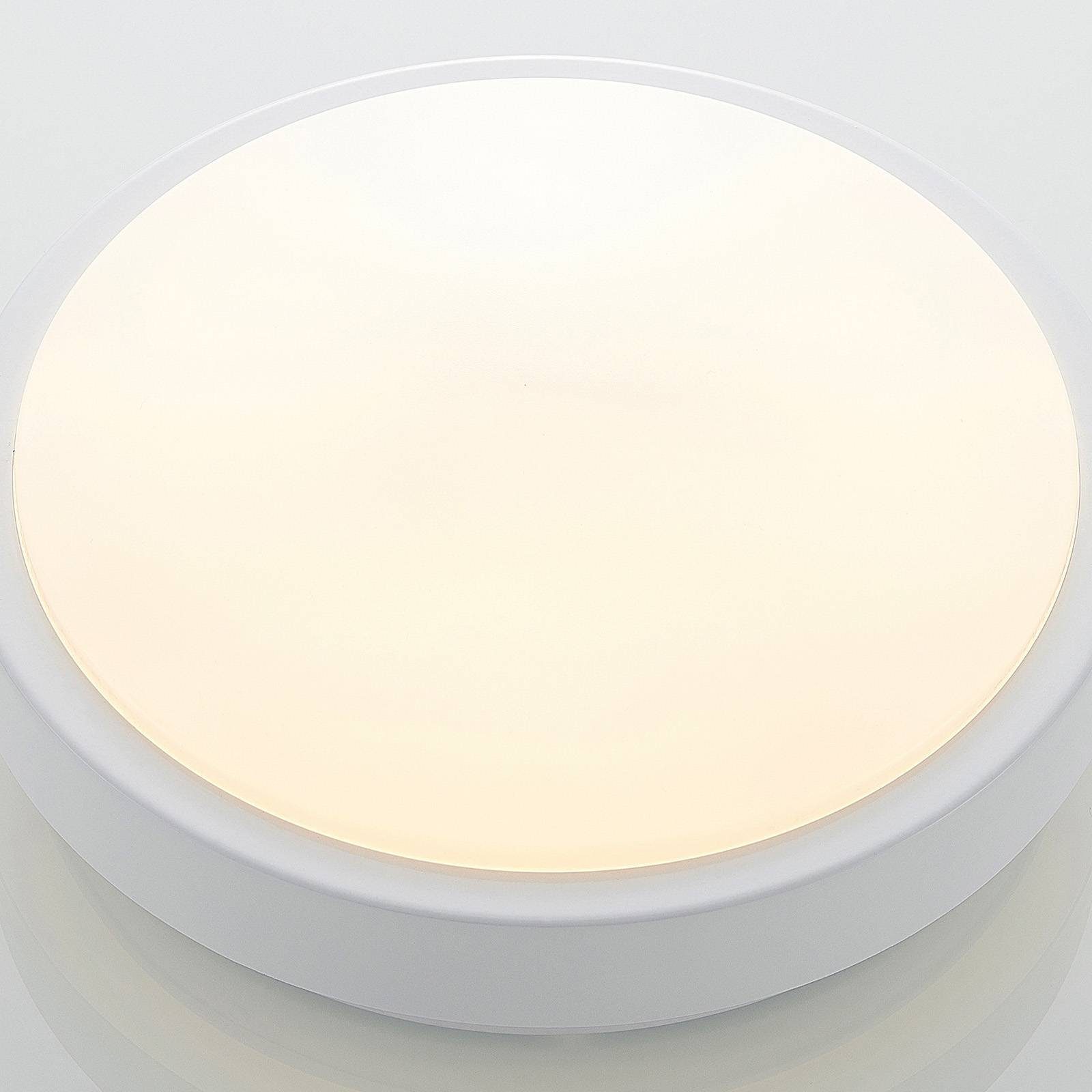 Lindby LED flammig, weiß, Deckenleuchte satiniert, Kunststoff, Modern, inkl. fest LED-Leuchtmittel verbaut, 1 weiß Camille, Metall, warmweiß