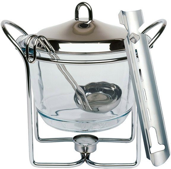 APS Bowle-Set, (Feuerzangenbowle mit Zuckerhutablage), Edelstahl/Glas, Inhalt 4 Liter