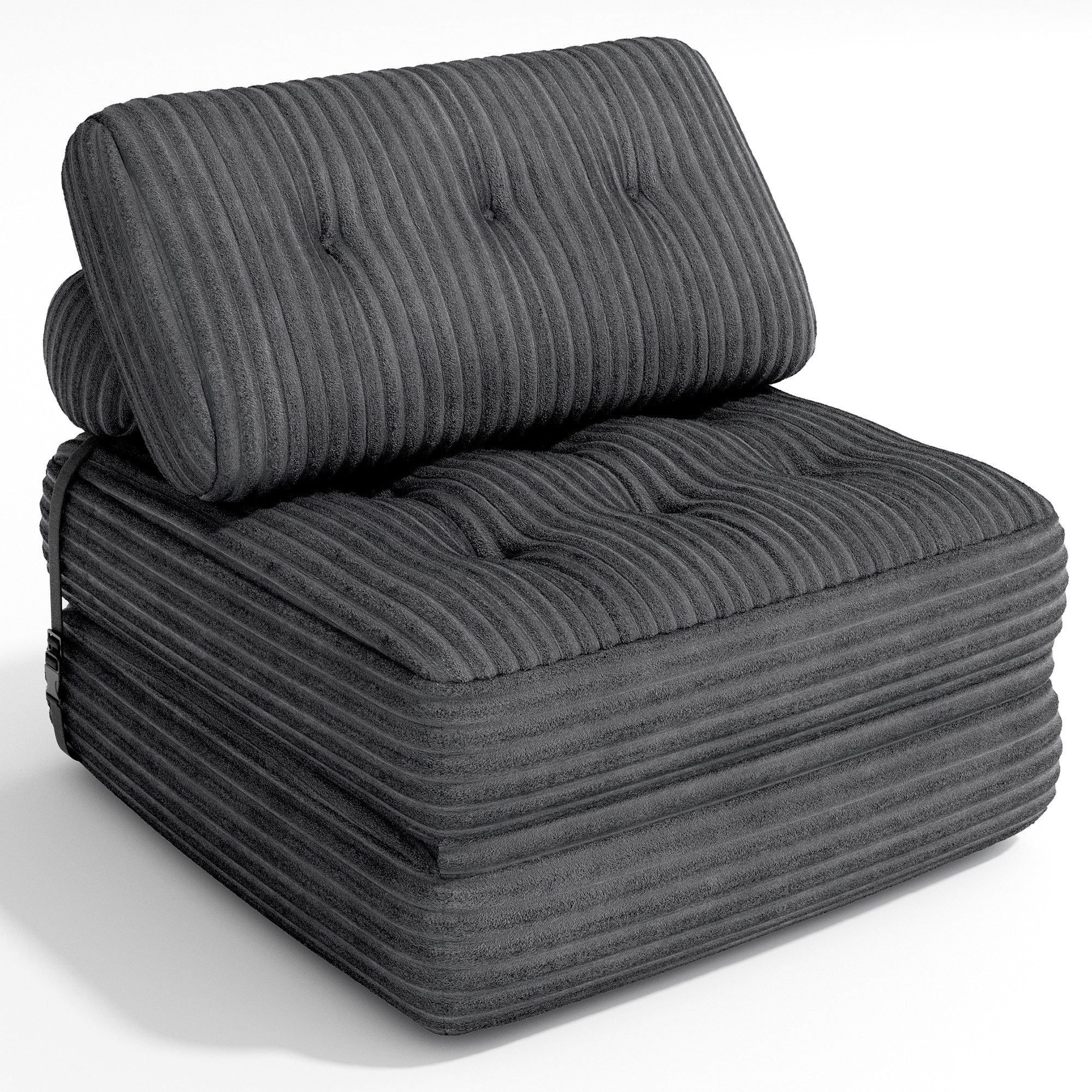 Blishom 1,5-Sitzer 2-in-1 Schlafsofa aus Cord, faltbar, 85 x 200 cm, Klappmatratzen eignen sich für kleine Wohnungen und Schlafzimmer