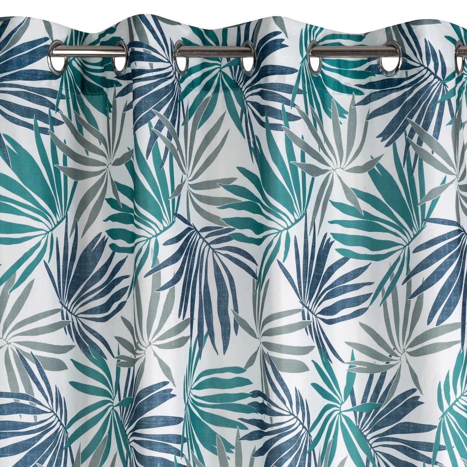 Design91 Vorhang Vorhänge mit Dschungel Muster Palmenblätter Botanische Motive, Blickdicht, Ösenschal, Wohnzimmer