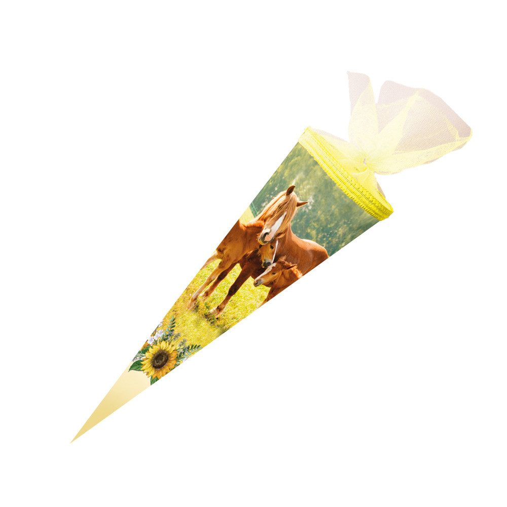 Fotoalbum Nestler Schultüte Fohlenweide rund mit Tüllverschluss 50cm