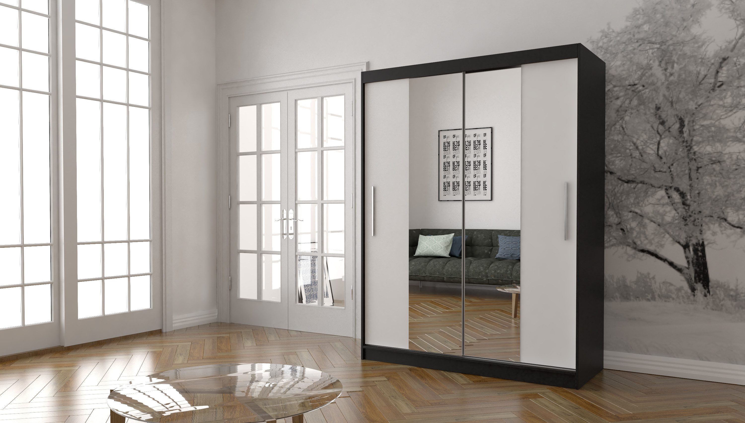 MOEBLO Kleiderschrank LARA 01 (mit Spiegel günstig online kaufen