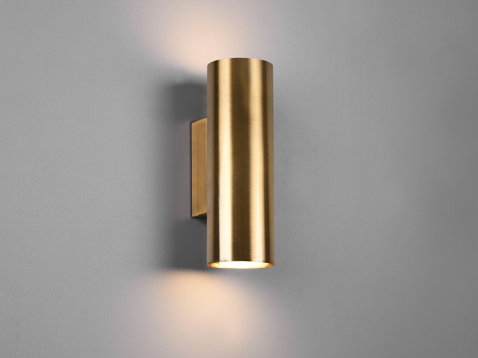 TRIO Leuchten LED Wandleuchte, LED wechselbar, Warmweiß, innen, kleine indirekte Updown Wand-strahler golden-e Lampe, Höhe 18cm