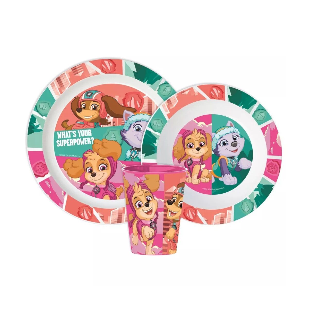 PAW PATROL Kindergeschirr-Set Paw Patrol Superpowers Geschirrset, -Set