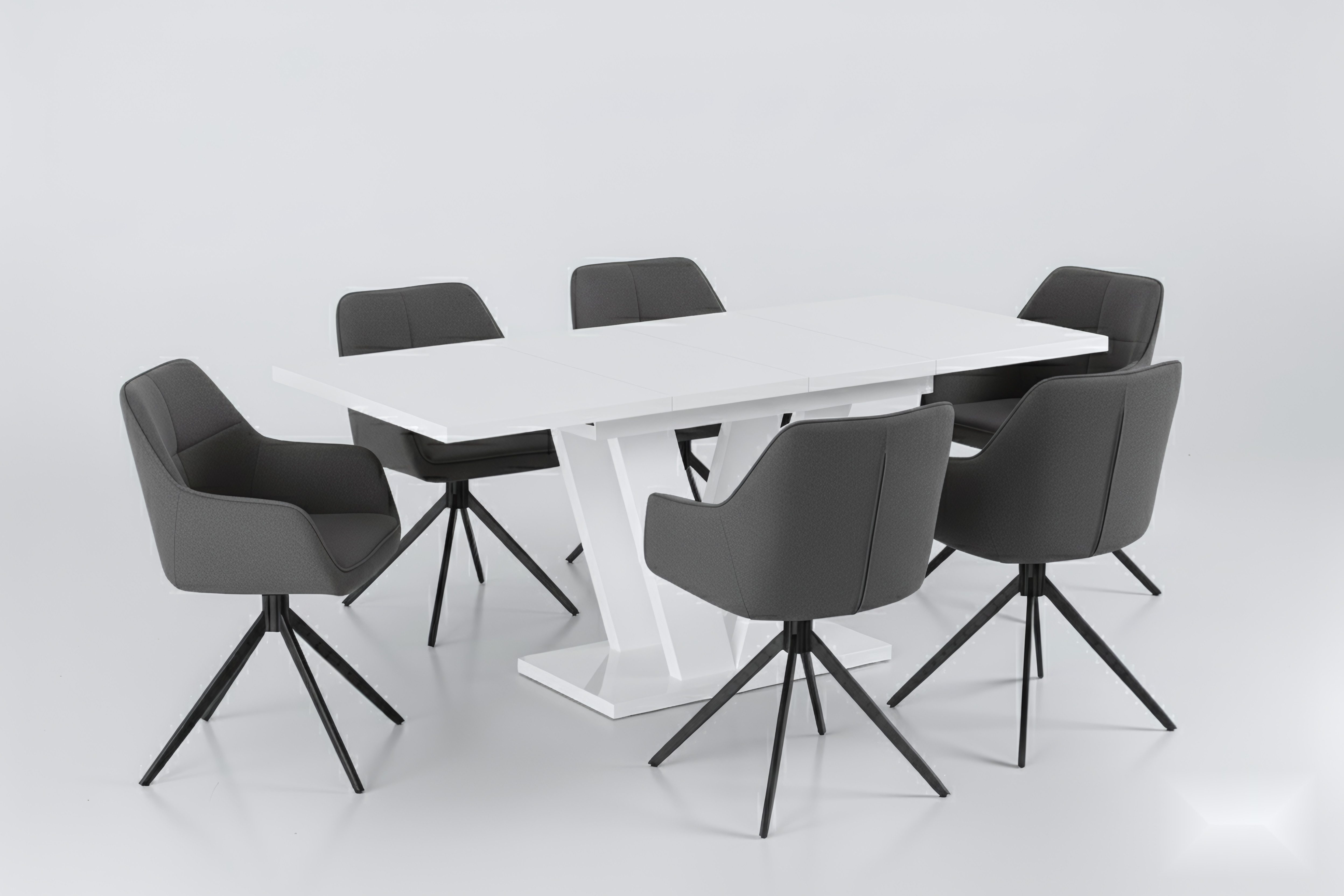 Endo-Moebel Essgruppe "Lara White" 130-210cm ausziehbar, günstig online kaufen