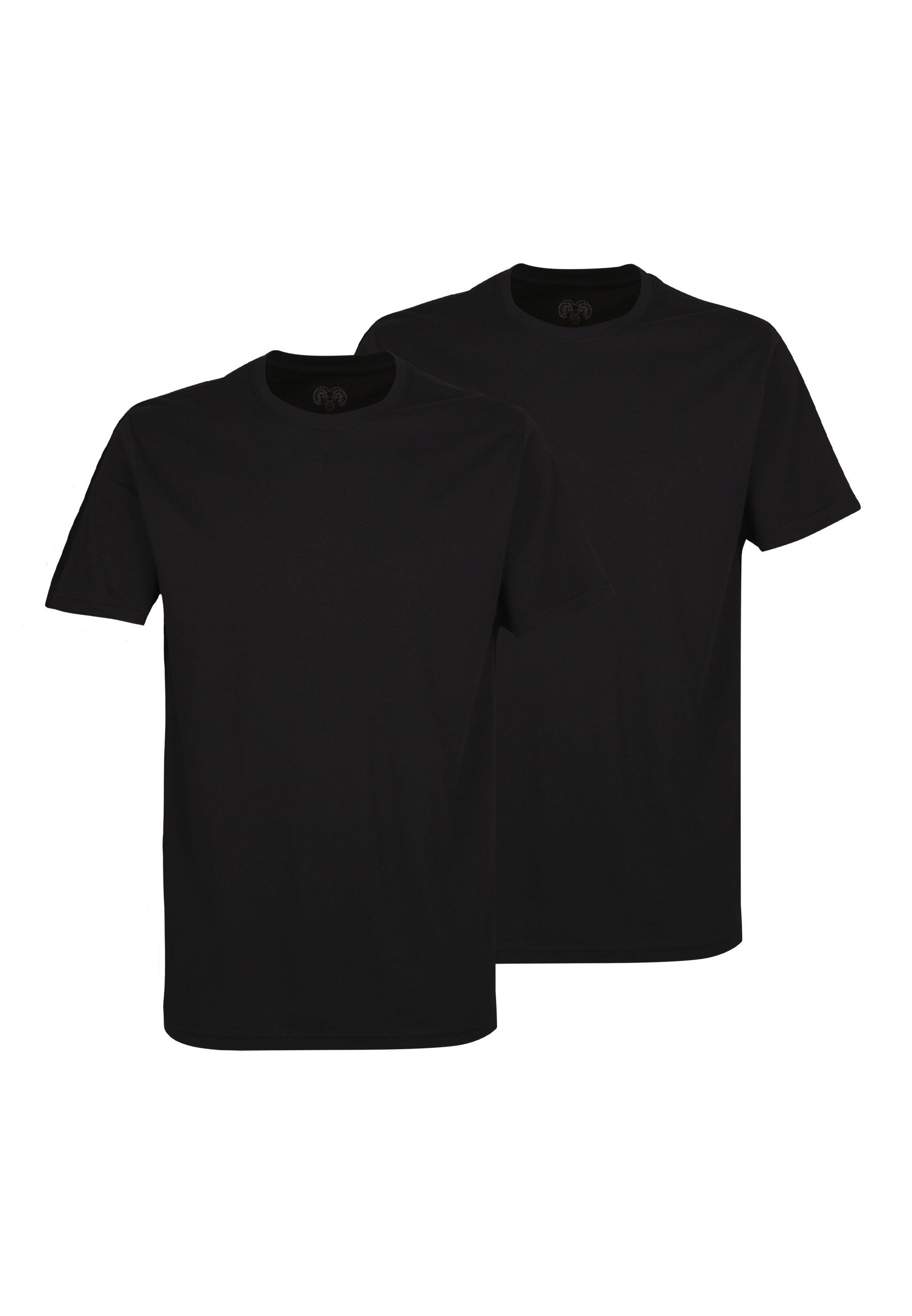 Pack T-Shirt schwarz Unterziehshirt CECEBA Herren CECEBA black (2-St) uni 2er