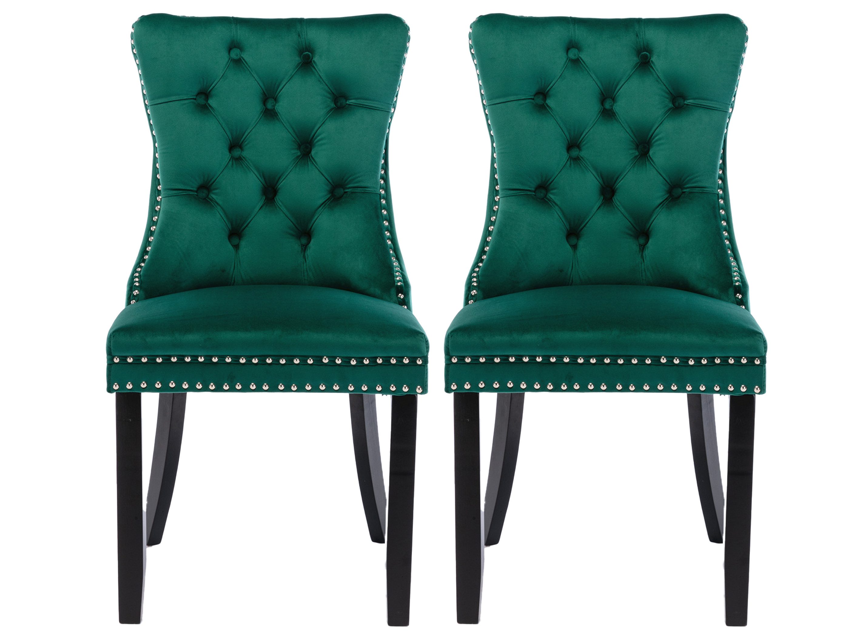 SeedWave Esszimmerstuhl 2er-Set Küchenstuhl Samtbezug, Holzfüße mit Verstel günstig online kaufen