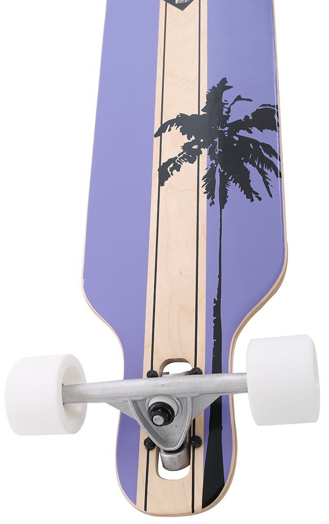 Rollercoaster Longboard PALMS + STRIPES + FEATHERS THE ONE EDITION Drop Through Longboard