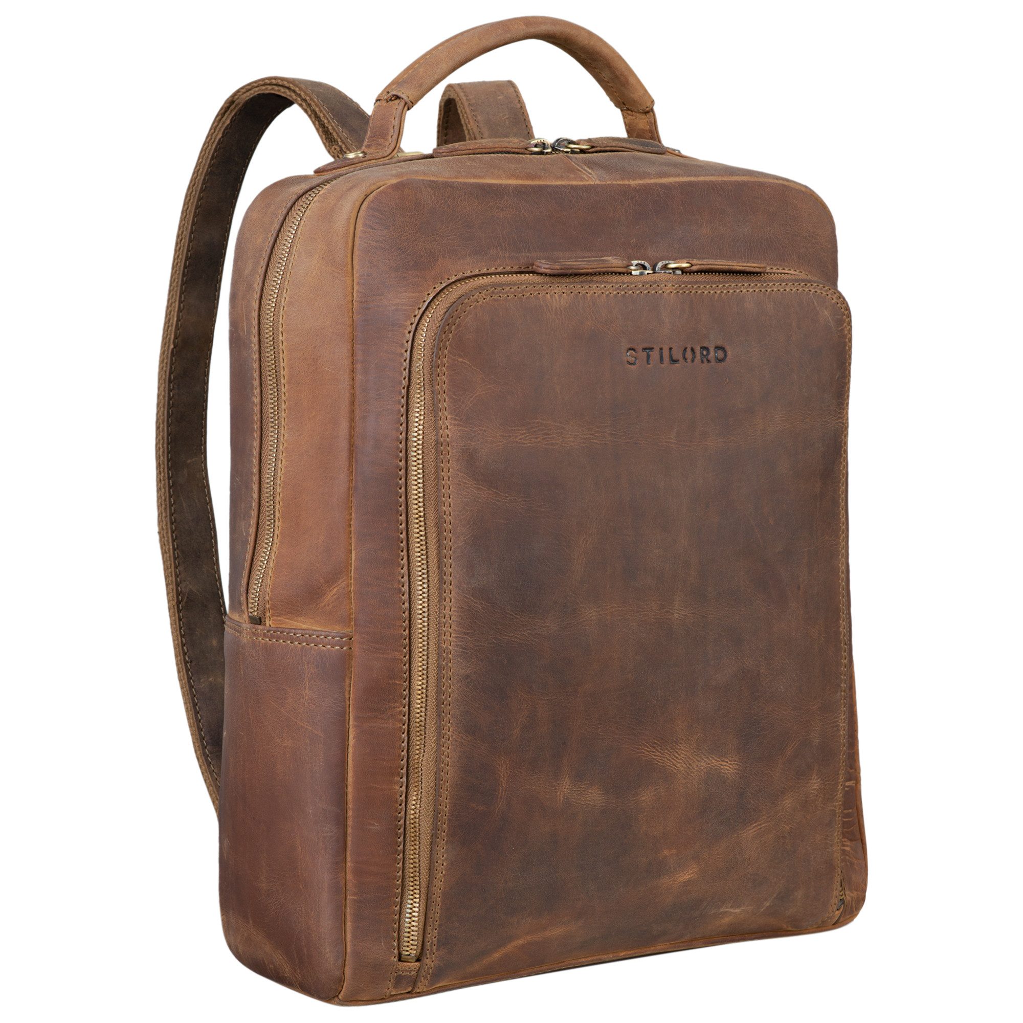 STILORD Notebook-Rucksack "Orlando" Business Rucksack Herren Leder
