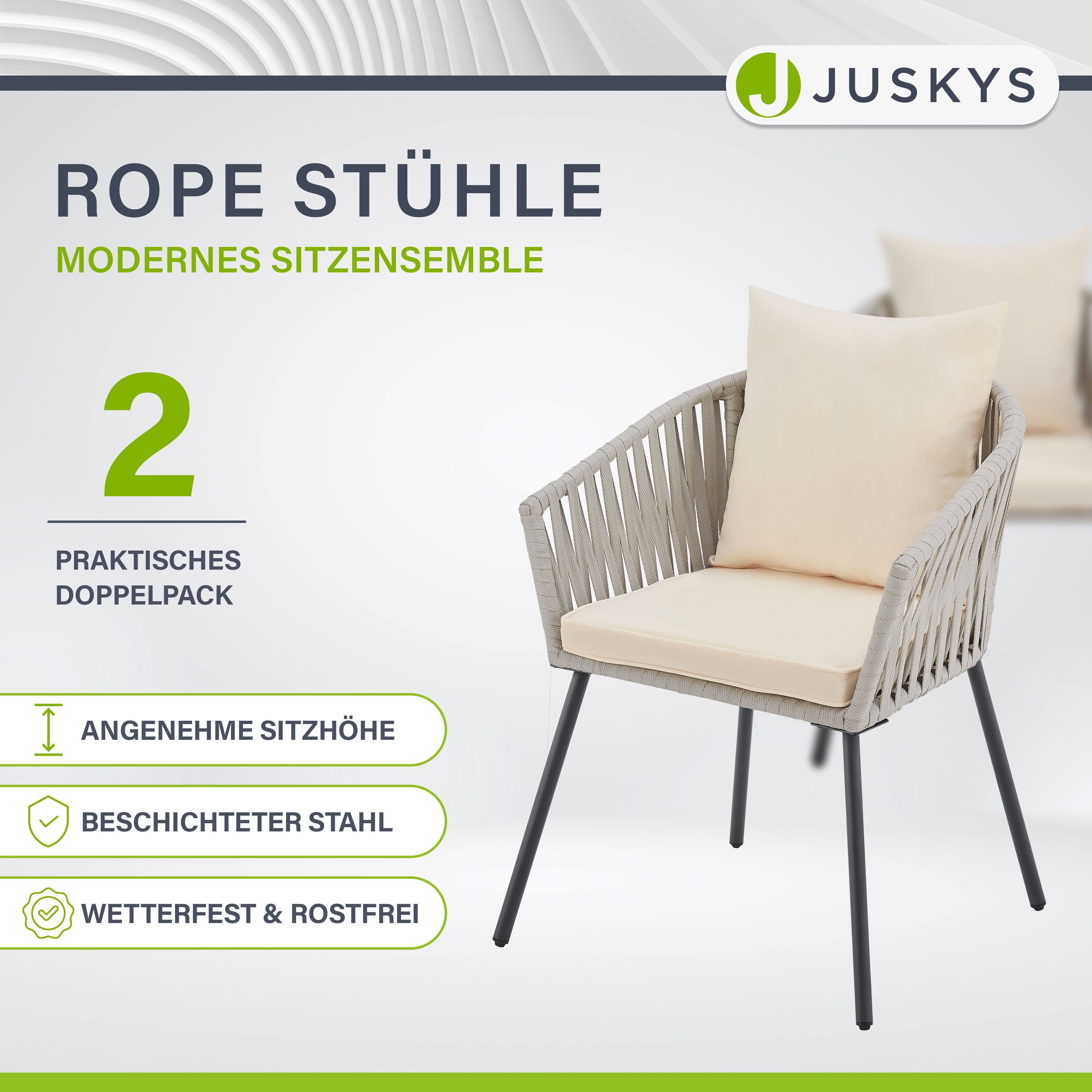 Juskys Gartenstuhl, wetterfest, bis zu 160 günstig online kaufen