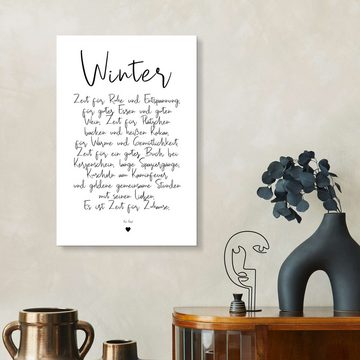 Posterlounge Alu-Dibond-Druck Ohkimiko, Winter - ein Gedicht, Wohnzimmer Illustration