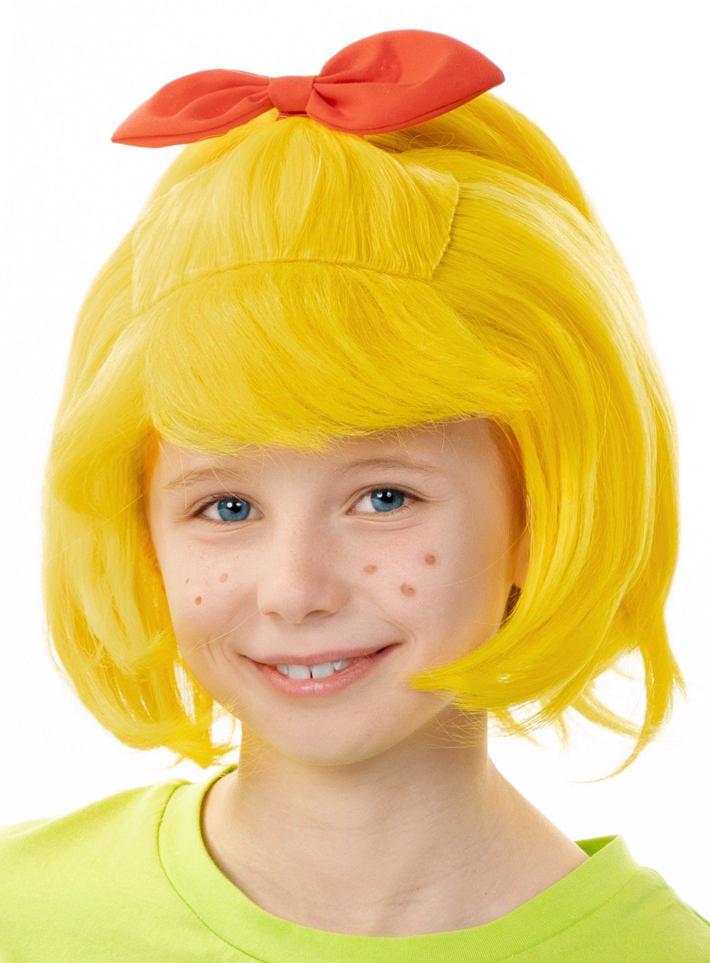 Maskworld Kostüm-Perücke Bibi Blocksberg Perücke - Faschingskostüm Kinder, Offizielle Kinderperücke des frechen, pfiffigen Hexenmädchens