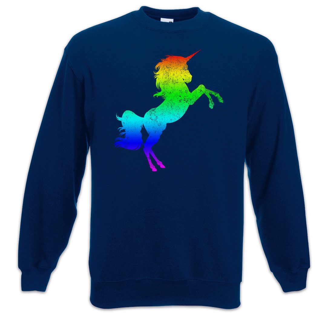 Sweatshirt Rainbow Unicorn Sweatshirt Regenbogen Einhorn Einhörner Toon Cartoon