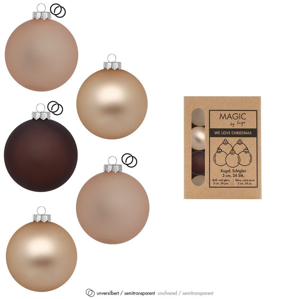 MAGIC by Inge Weihnachtsbaumkugel, Weihnachtskugeln Glas 3cm 24 Stück - Calm Grove