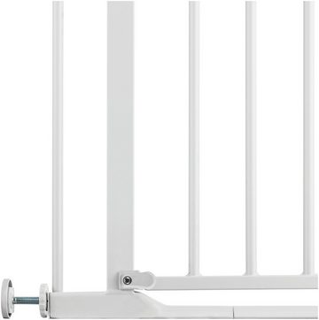 Hauck Türschutzgitter Clear Step Set 2 inklusive Verlängerung 9 cm, White, auch als Treppenschutzgitter verwendbar; 84-89 cm, flacher Durchgang