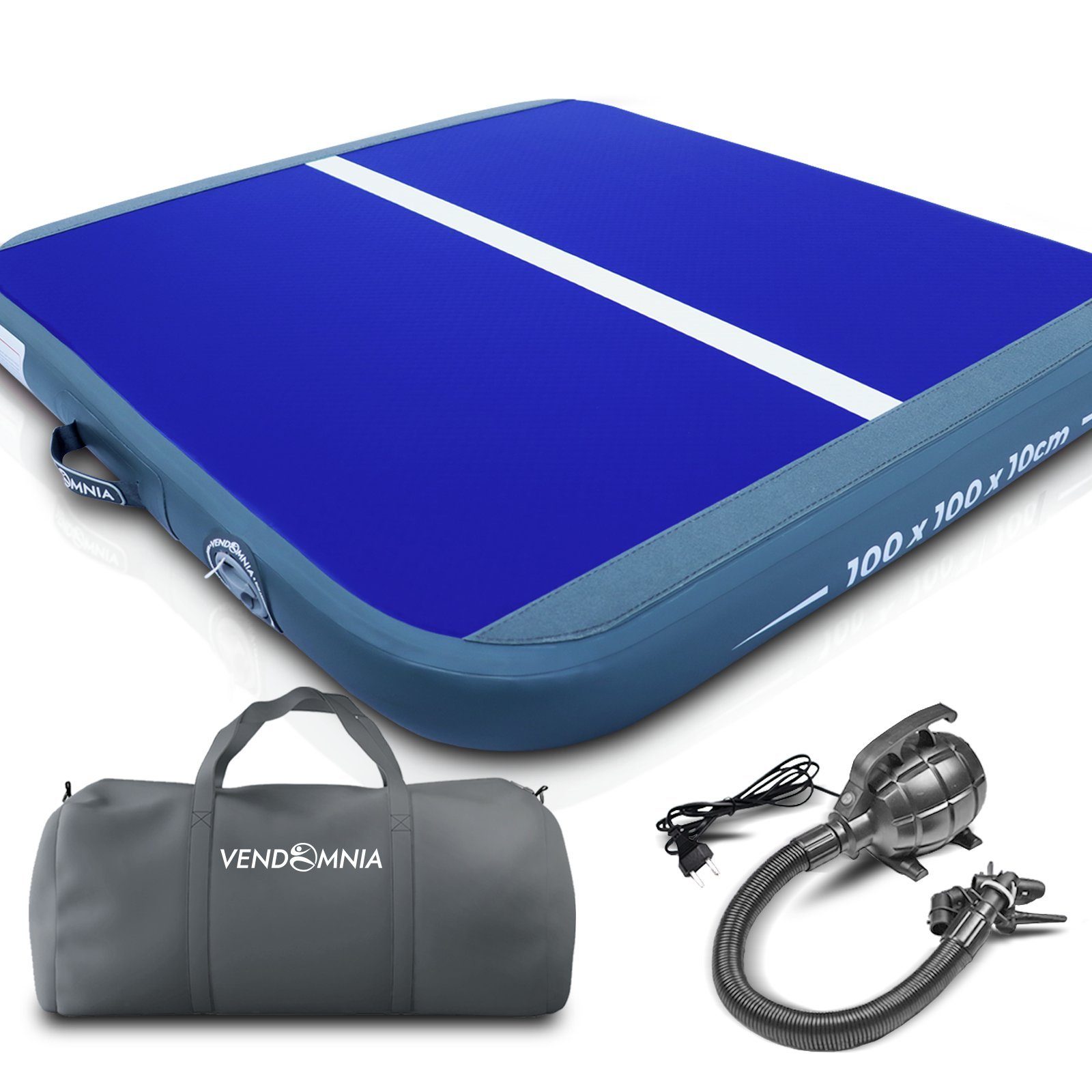 VENDOMNIA Gymnastikmatte AIRTRACK - Fitness Sport 1/2/3/4/5/6/7/8m Farbwahl (elektrische Luftpumpe aufblasbar PVC Dicke:10/20cm), Tumbling Tracking Gymnastik Yoga Air Track Matte
