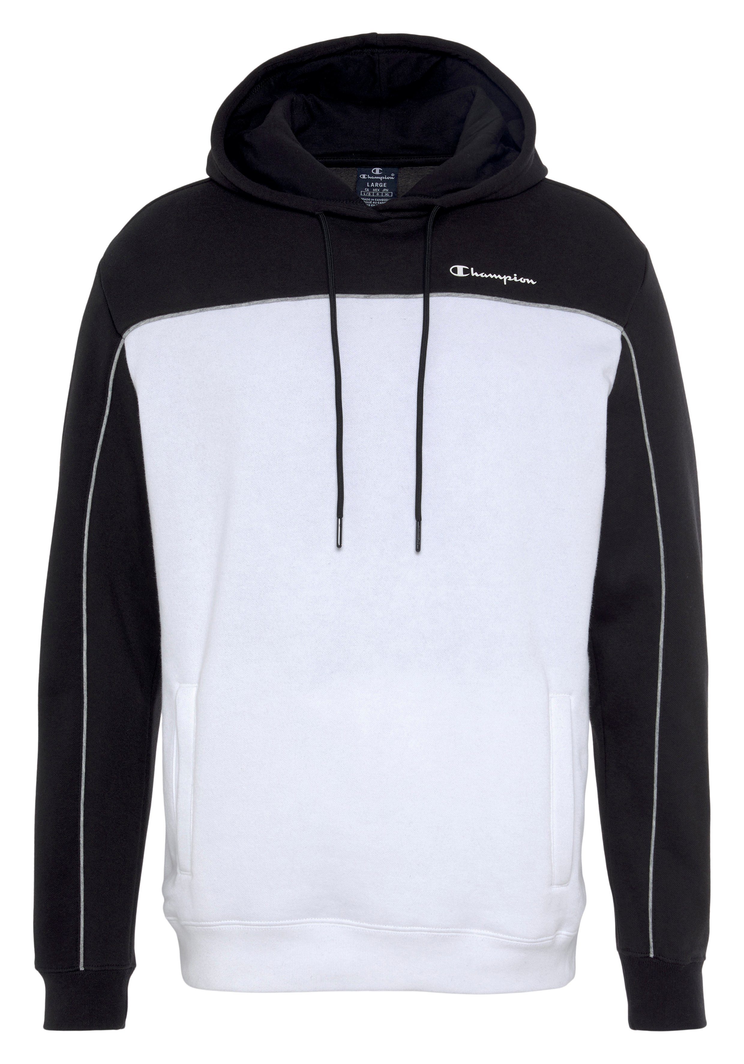 schwarz weißß Champion Kapuzensweatshirt