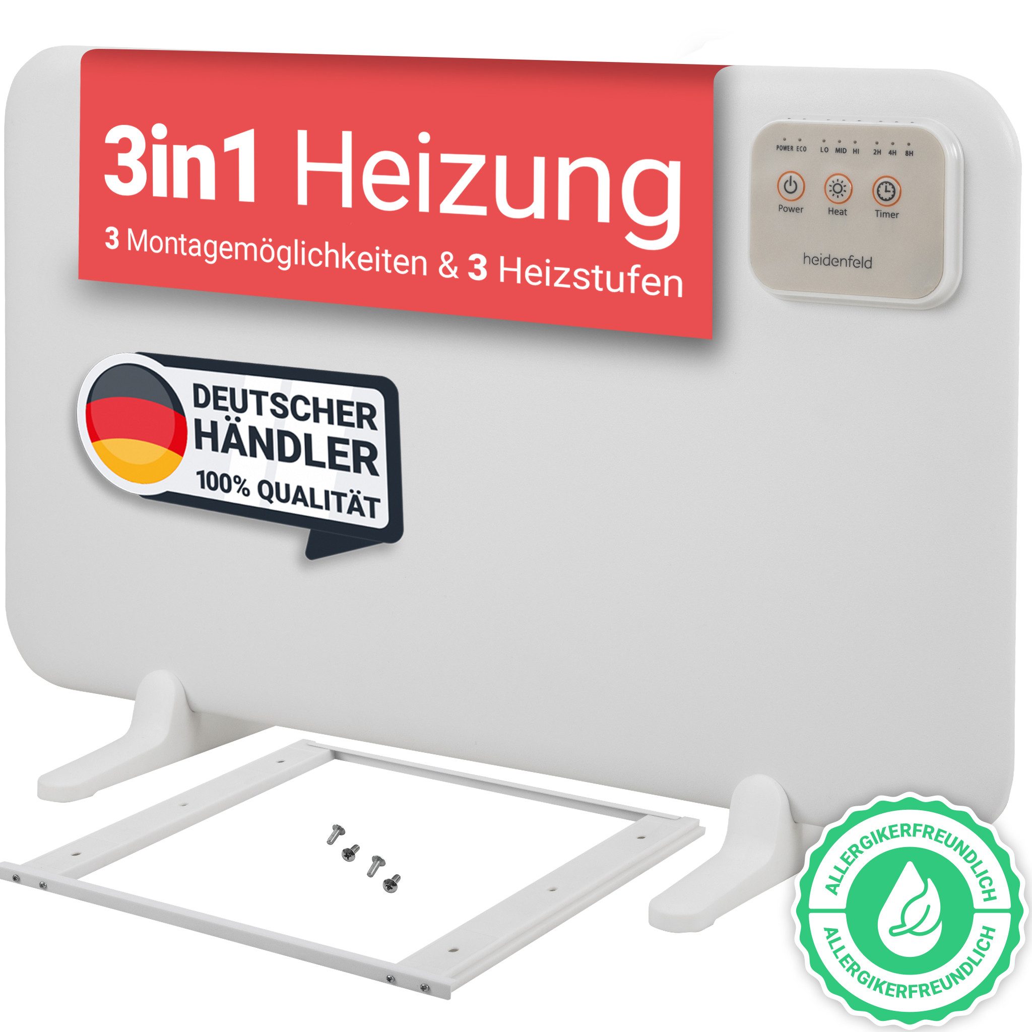 Heidenfeld Heizgerät 3in1 Tischheizung HF-TH120, Abschaltautomatik & Montag günstig online kaufen