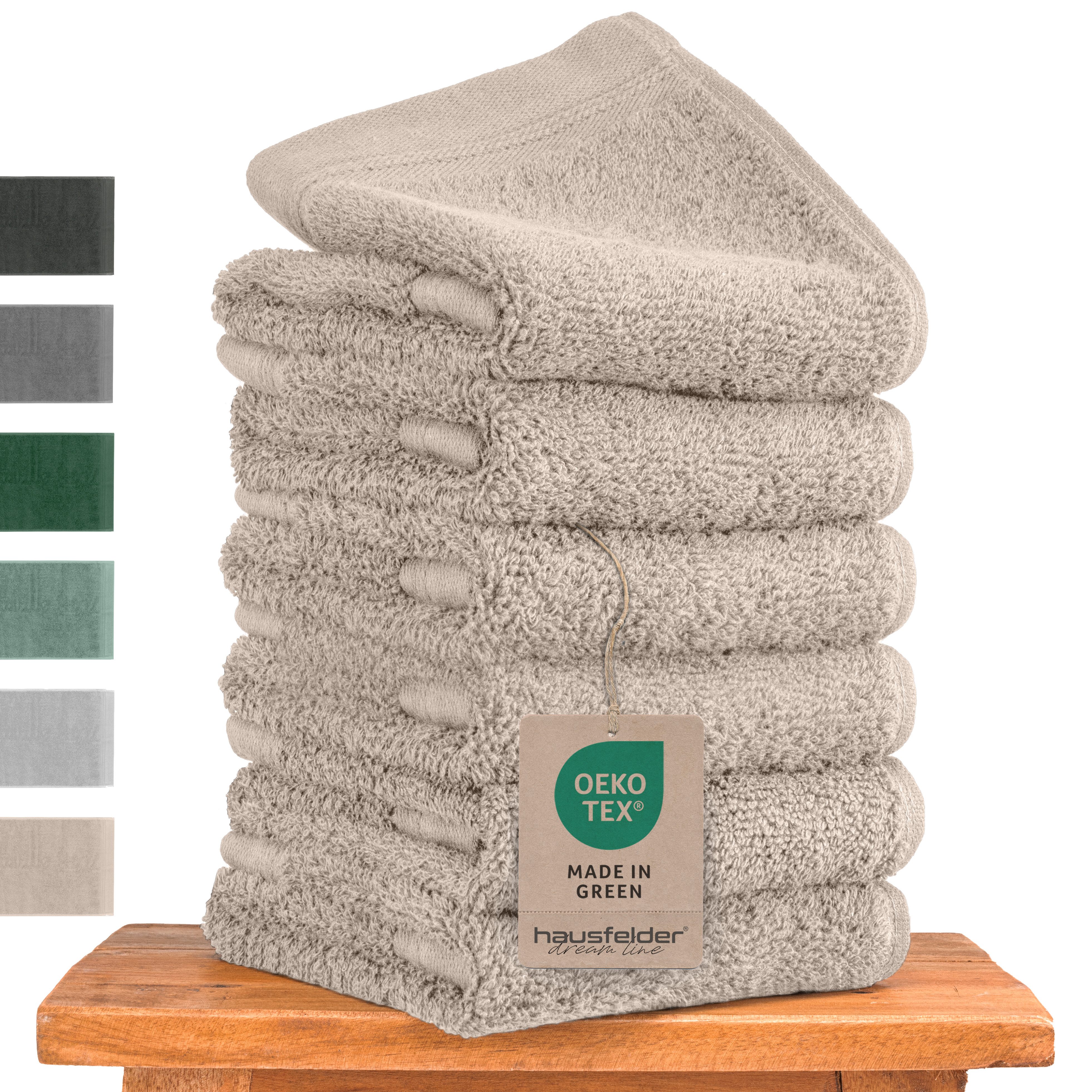 Hausfelder Handtücher Gästehandtücher (Beige, 6 Gästehandtücher günstig online kaufen