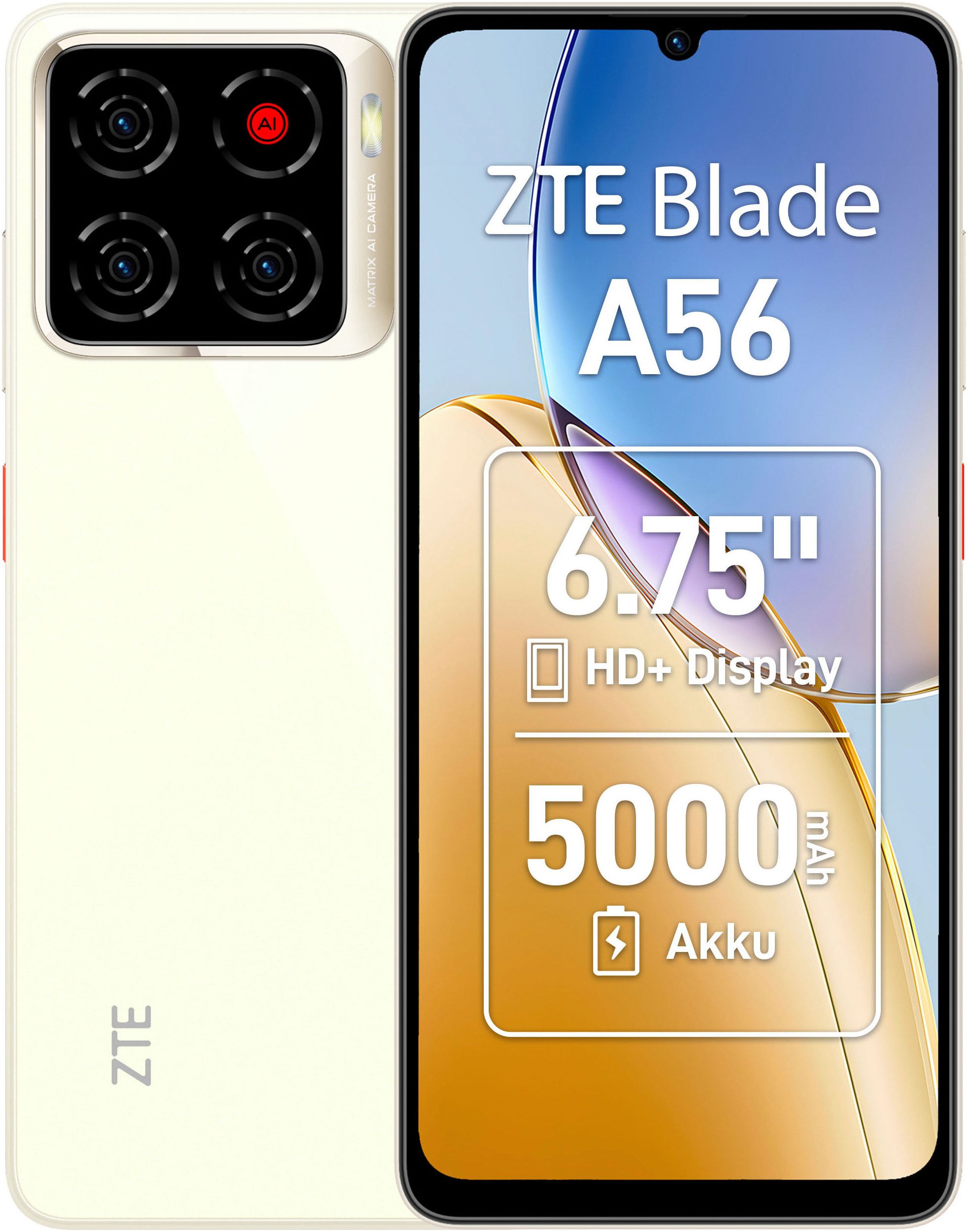ZTE Blade A56 Smartphone (17,14 cm/6,75 Zoll, 64 GB Speicherplatz, 13 MP Kamera)