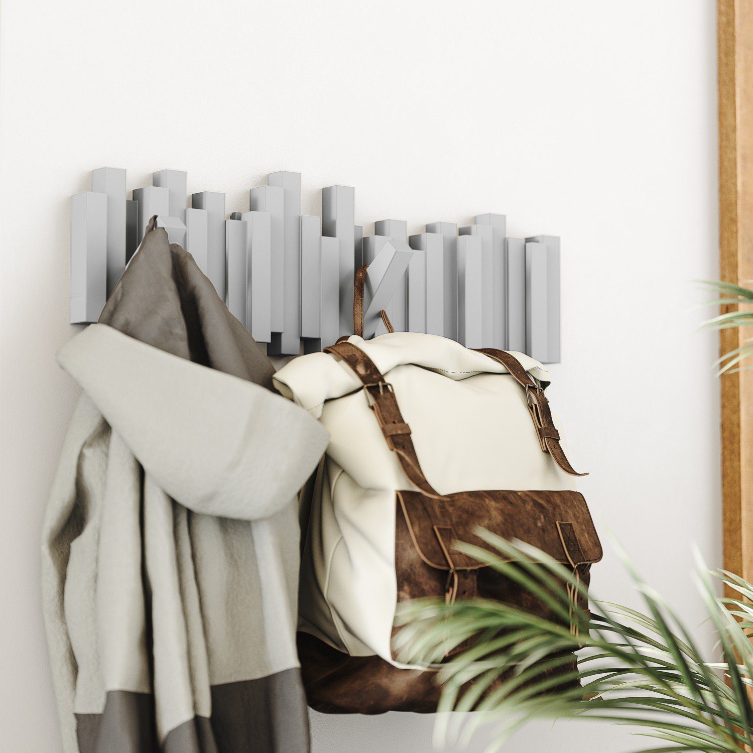 Umbra Wandgarderobe Stäbchen Garderobenhaken grau – Bild 4 von 5