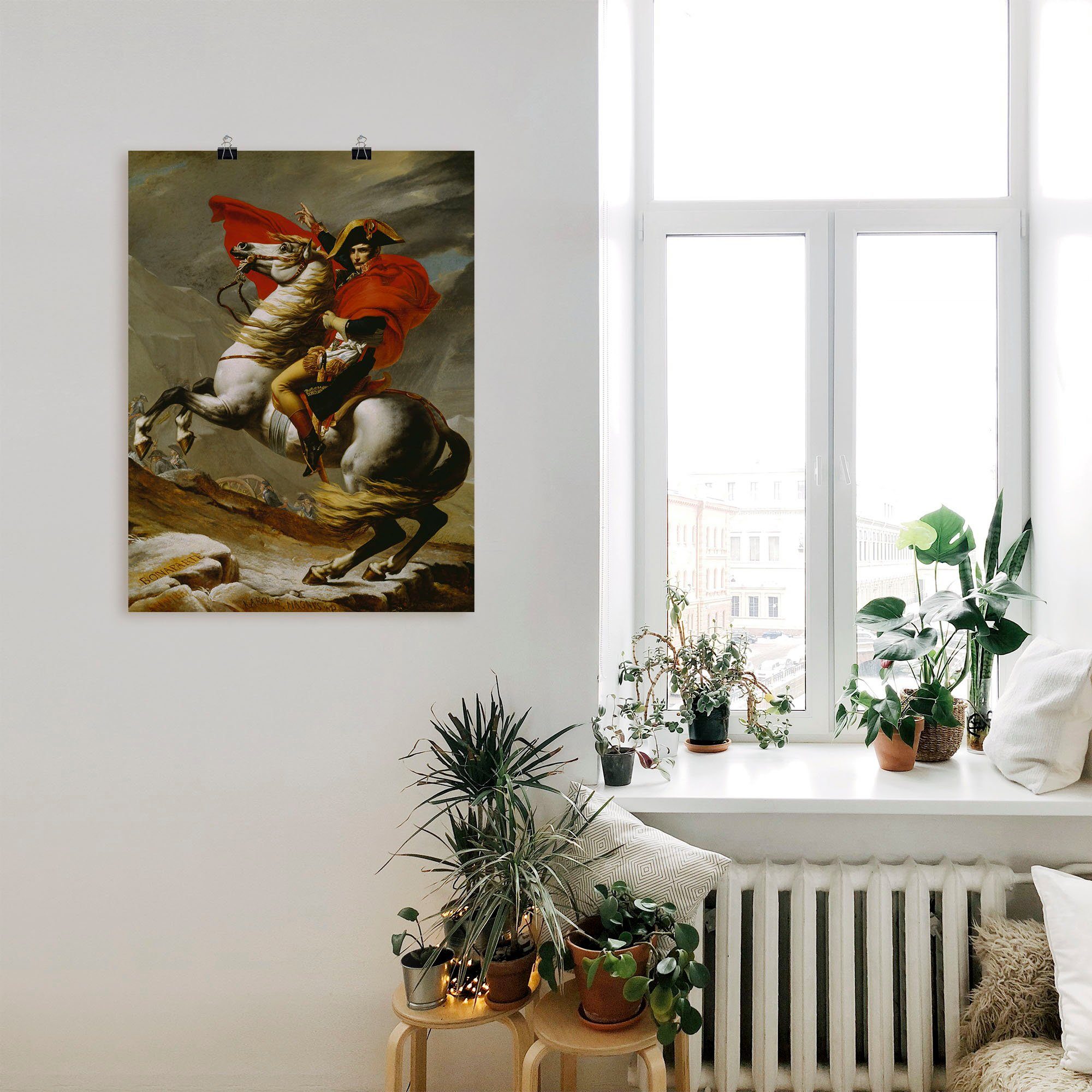 Überquerung der Wandaufkleber Leinwandbild, Menschen Größen bei der als oder Alpen., Napoleon (1 in Poster St), Wandbild Artland Alubild, versch.