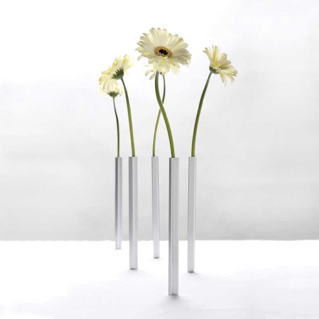 PELEG DESIGN® Tischvase Magnetische Vase 5er Set silber PE543