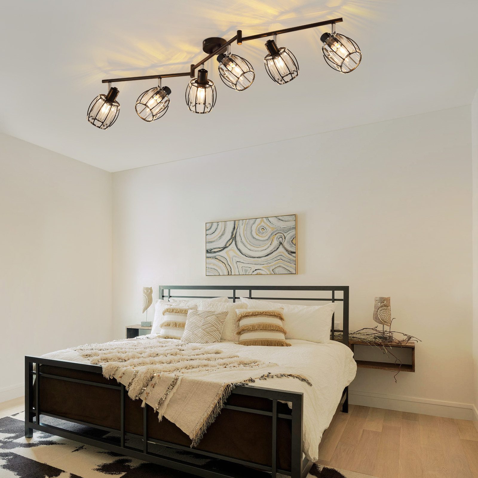 Nettlife Deckenstrahler Kristall Vintage Industrial Deckenspot Schwarz E14 günstig online kaufen