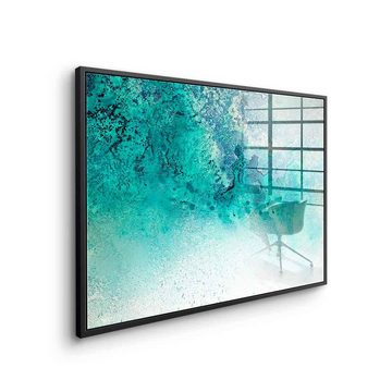 DOTCOMCANVAS® Acrylglasbild Turquoise Whispering - Acrylglas, Acrylglasbild Turquoise abstrakte moderne Kunst weiß blau Strand Meer