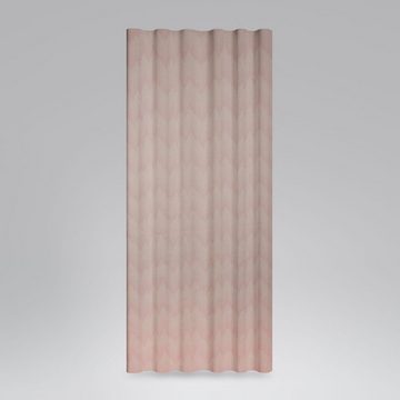 Vorhang SCHÖNER LEBEN. Vorhang Chevron Zacken Punkte natur rosa 245cm, SCHÖNER LEBEN., blickdicht, Baumwolle, handmade, made in Germany, vorgewaschen