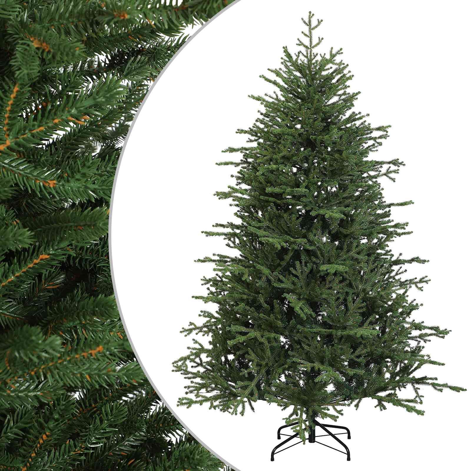 vidaXL Künstlicher Weihnachtsbaum 150 x 210 cm Künstlicher klappbarer Weihnachtsbaum 210 cm PVC und Meta