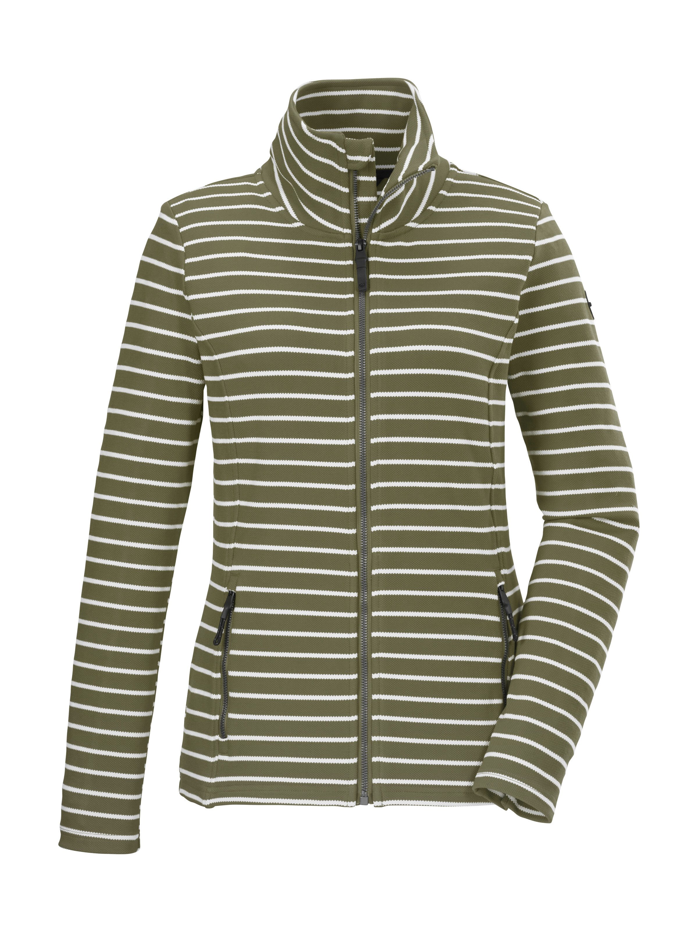 G.I.G.A. DX by killtec Strickjacke GS 60 WMN FLX JCKT Gestreifte Damenjacke, Stehkragen, Zipper-Taschen, Kinnschutz